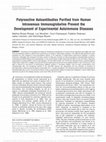 Research paper thumbnail of Polyreactive Autoantibodies Purified from Human Intravenous Immunoglobulins Prevent the Development of Experimental Autoimmune Diseases