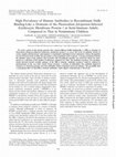 Research paper thumbnail of High Prevalence of Human Antibodies to Recombinant Duffy Binding-Like alpha Domains of the Plasmodium falciparum-Infected Erythrocyte Membrane Protein 1 in Semi-Immune Adults Compared to That in Nonimmune Children