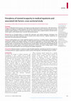 Research paper thumbnail of Prevalence of mental incapacity in medical inpatients and associated risk factors: cross-sectional study