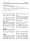 Research paper thumbnail of Appendectomy and the development of ulcerative colitis