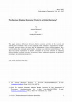 Research paper thumbnail of The German shadow economy: Parted in a united Germany?