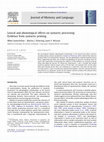 Research paper thumbnail of Lexical and phonological effects on syntactic processing: Evidence from syntactic priming