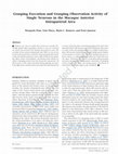 Research paper thumbnail of Grasping Execution and Grasping Observation Activity of Single Neurons in the Macaque Anterior Intraparietal Area