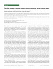 Research paper thumbnail of Fertility issues in young breast cancer patients: what women want