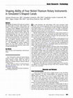 Research paper thumbnail of Shaping Ability of Four Nickel-Titanium Rotary Instruments in Simulated S-Shaped Canals