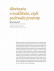 Research paper thumbnail of Akwinata o modlitwie, czyli pochwała prostoty