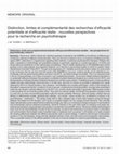 Research paper thumbnail of Distinction, limites et complémentarité des recherches d’efficacité potentielle et d’efficacité réelle : nouvelles perspectives pour la recherche en psychothérapie