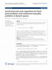 Research paper thumbnail of Synchronal and cyclic algorithms for fixed point problems and variational inequality problems in Banach spaces