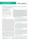 Research paper thumbnail of A Simple Colorimetric Screening of Nitrite Using Iodide in an Acidic pH Solution (Invited article)