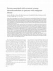 Research paper thumbnail of Factors associated with recurrent venous thromboembolism in patients with malignant disease