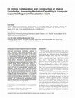 Research paper thumbnail of On Online Collaboration and Construction of Shared Knowledge: Assessing Mediation Capability in Computer Supported Argument Visualization Tools