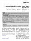 Research paper thumbnail of Readability assessment of internet-based patient education materials related to uterine artery embolization