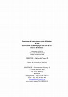 Research paper thumbnail of Processus d'émergence et de diffusion d'une innovation technologique au sein d'un réseau de firmes