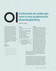 Research paper thumbnail of Conferentie Als Onderwijsvorm In Een Academische Afstandsopleiding