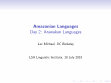 Research paper thumbnail of Amazonian Languages: Arawakan Languages (2015 LSA Institute Class, Day 2)