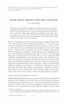 Research paper thumbnail of How Kant might explain ugliness