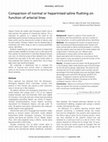 Research paper thumbnail of Comparison of normal or heparinised saline flushing on function of arterial lines