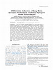 Research paper thumbnail of Differential induction of long term synaptic plasticity in inhibitory synapses of the hippocampus