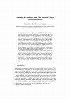 Research paper thumbnail of Matching of ontologies with XML schemas using a generic metamodel