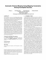 Research paper thumbnail of Automatic schema merging using mapping constraints among incomplete sources