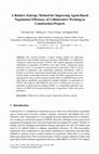 Research paper thumbnail of A Relative Entropy Method for Improving Agent-Based Negotiation Efficiency of Collaborative Working in Construction Projects