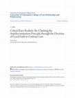 Research paper thumbnail of Critical Race Realism: Re-Claiming the Antidiscrimination Principle through the Doctrine of Good Faith in Contract Law