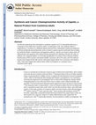 Research paper thumbnail of Synthesis and Cancer Chemopreventive Activity of Zapotin, a Natural Product from Casimiroa edulis