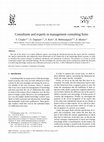 Research paper thumbnail of Consultants and experts in management consulting firms