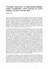 Research paper thumbnail of Prétendre représenter : la représentation politique comme revendication, Revue française de science politique, vol. 66, n° 1, février 2016.