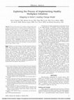 Research paper thumbnail of Exploring the process of implementing healthy workplace initiatives: mapping to Kotter's leading change model