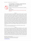 Research paper thumbnail of Circularidades económicas y observación de segundo orden: La realidad de las calificaciones crediticias