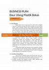 Research paper thumbnail of BUSINESS PLAN Daur Ulang Plastik Bekas