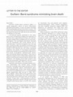 Research paper thumbnail of GuillainâBarrÃ© syndrome mimicking brain death