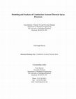 Research paper thumbnail of Modeling and analysis of combustion assisted thermal spray processes