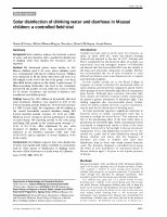 Research paper thumbnail of Solar disinfection of drinking water and diarrhoea in Maasai children: a controlled field trial