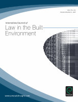 Research paper thumbnail of International Journal of Law in the Built Environment