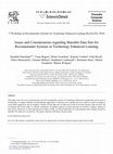 Research paper thumbnail of Issues and considerations regarding sharable data sets for recommender systems in technology enhanced learning