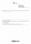 Research paper thumbnail of Perspectives à moyen terme de l'économie française 1994-2000