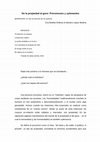 Research paper thumbnail of De la propiedad al goce