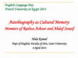 Research paper thumbnail of Autobiography as Cultural Memory: Memoirs of Radwa Ashour and Ahdaf Soueif