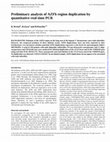 Research paper thumbnail of Preliminary analysis of AZFb region duplication by quantitative real-time PCR