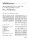 Research paper thumbnail of Right ventricular function declines after cardiac surgery in adult patients with congenital heart disease