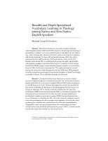 Research paper thumbnail of Breadth and Depth Specialized Vocabulary Learning in Theology among Native and Non-native English Speakers