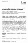 Research paper thumbnail of Evidence for pH Sensitivity of Tumor Necrosis Factor-a Release by Alveolar Macrophages