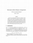 Research paper thumbnail of Derivation radical subspace arrangements