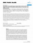 Research paper thumbnail of Variability in the performance of preventive services and in the degree of control of identified health problems: A primary care study protocol