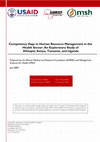 Research paper thumbnail of Competency Gaps in Human Resource Management in the Health Sector: An Exploratory Study of Ethiopia, Kenya, Tanzania, and Uganda