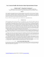 Research paper thumbnail of Low Contrast Double Slot Structure Based Optomechanical Sensor (Proceedings Paper)