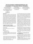 Research paper thumbnail of On the annotation of the multimodal behavior and computation of cooperation between modalities