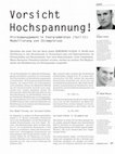 Research paper thumbnail of Vorsicht Hochspannung! - Risikomanagement in Energiemärkten (Teil II) Modellierung von Strompreisen